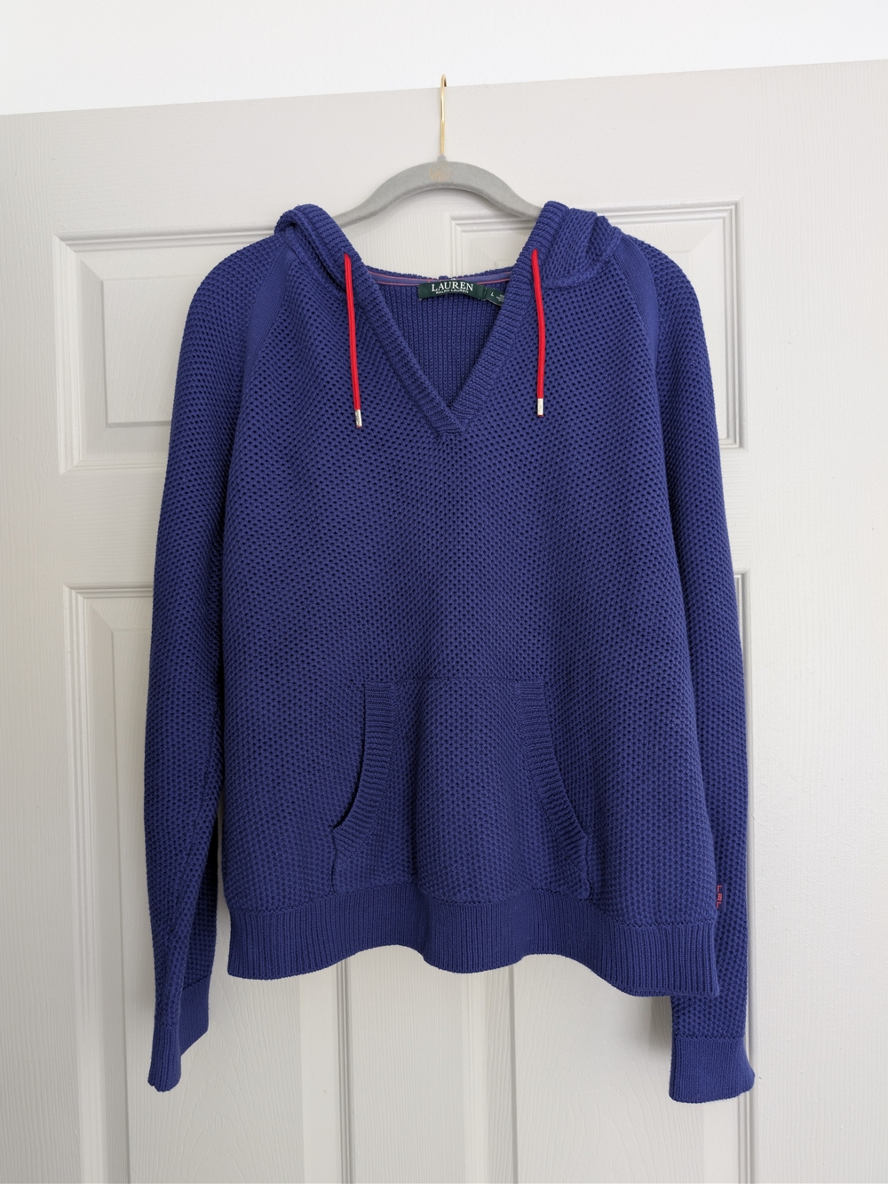 Lauren Ralph Lauren Blue/Purple Knit Hoodie Sweater